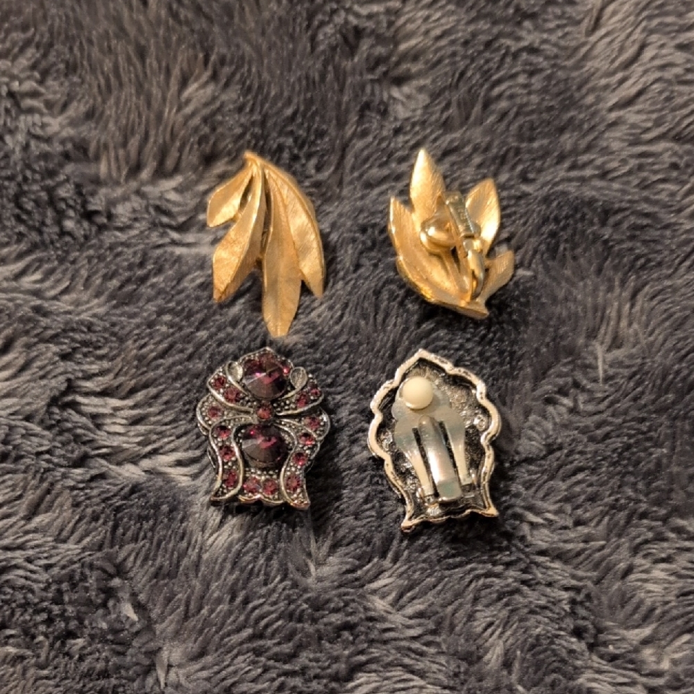 Gold and Silver Clip-On Earrings Set